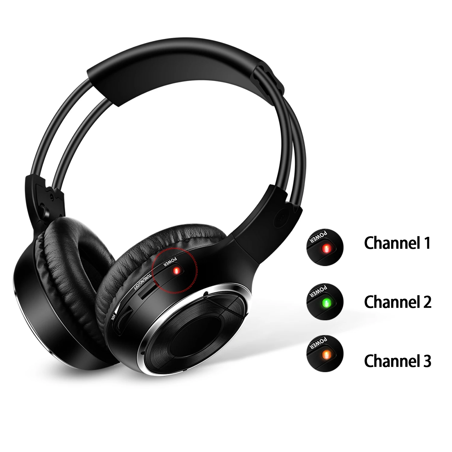 RF Silent Disco Foldable Wireless Headphone Package --5 Pcs with 1 Transmitter in 500m