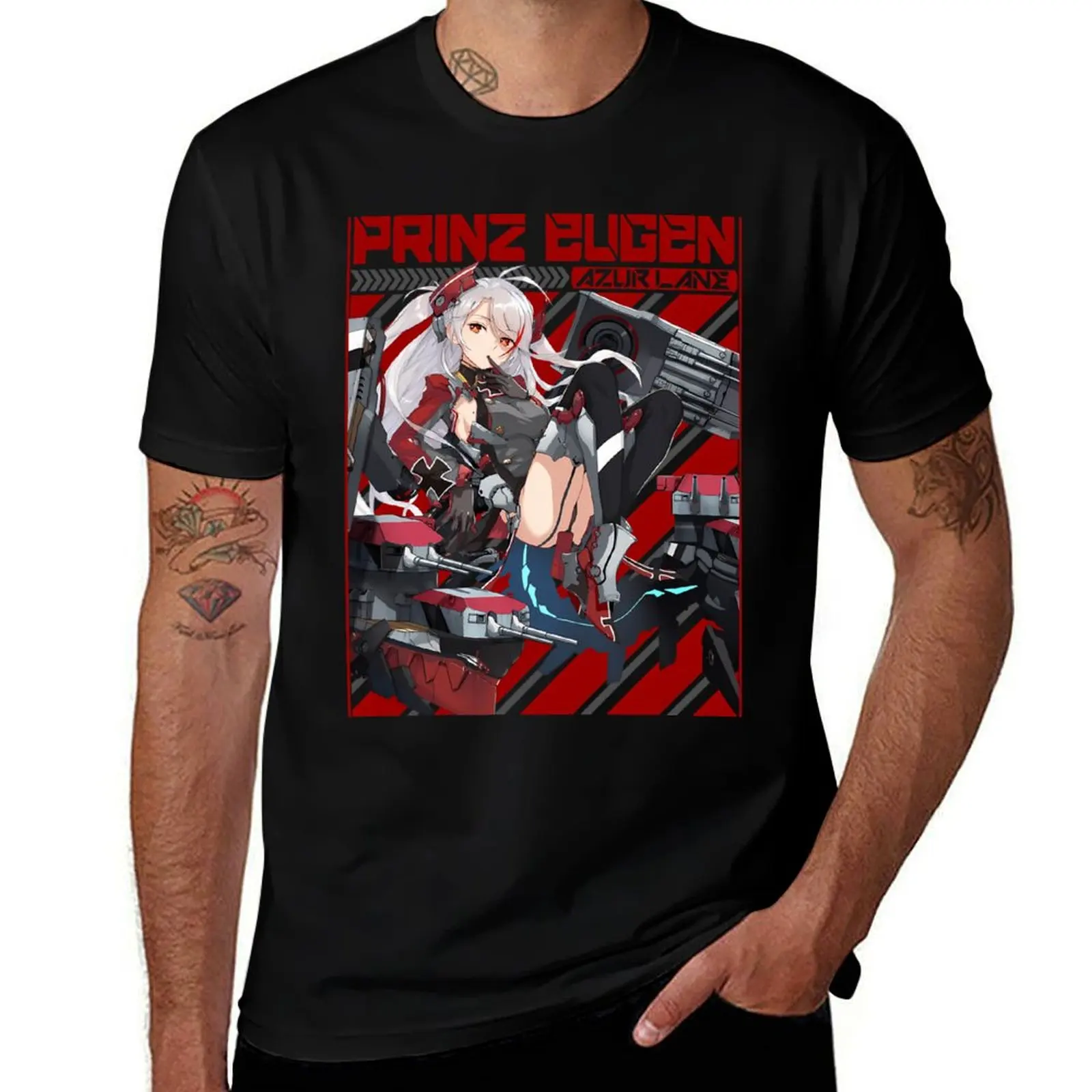 AZUR LANE PRINZ EUGEN T-Shirt blue archive quick drying plus size clothes oversized graphic tee mens t shirt