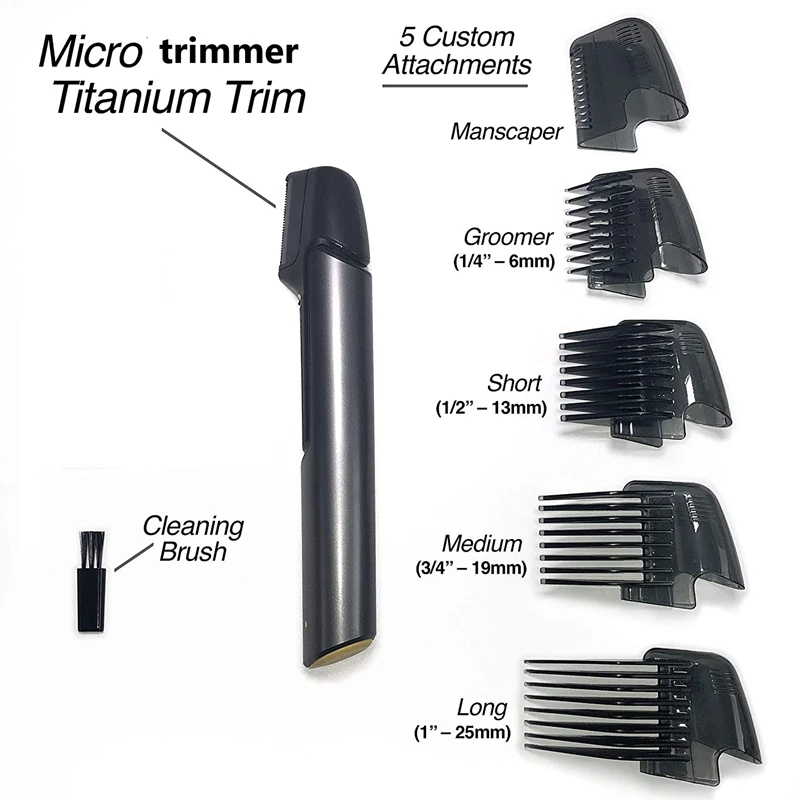 Wireless Waterproof Body Shaver Kit USB Rechargeable Extendable Handle Grooming Trimmer