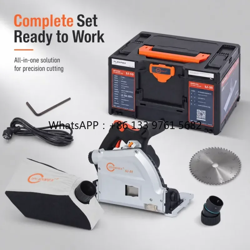 WSQ Juzhiyuan Professional Brushless Track Saw SJ-55 Precise Rail-guided Cutting Machine for Wood Plastic Aluminum Board