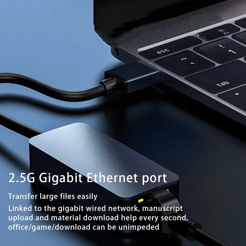 USB 3.1 Type-C إلى RJ45 2500Mbps بطاقة شبكة عالية السرعة RTL8156B 2.5G محول إيثرنت لأجهزة الكمبيوتر المحمول سطح المكتب Windows7/8/10 Macos PC