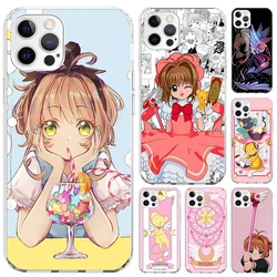 CardCaptor Sakura Anime Phone Case for Iphone 16 15 14 13 12 Mini 11 Pro Max X XS XR 7 Plus 8 SE 2020 Soft Funda Print Shell