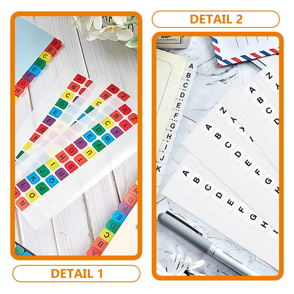 30 Sheets Alphabet Page Markers Tabs Pet Material Sticky Book Tabs for Students Teachers Office Home Use Index Label Stickers