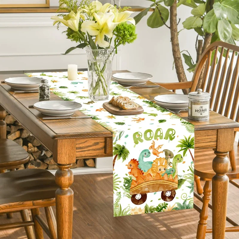 ديناصور الجدول عداء الديناصور الأخضر موضوع هدير دينو واحد حفلة عيد ميلاد زينة أطفال بنين الغابة سفاري لوازم استحمام الطفل