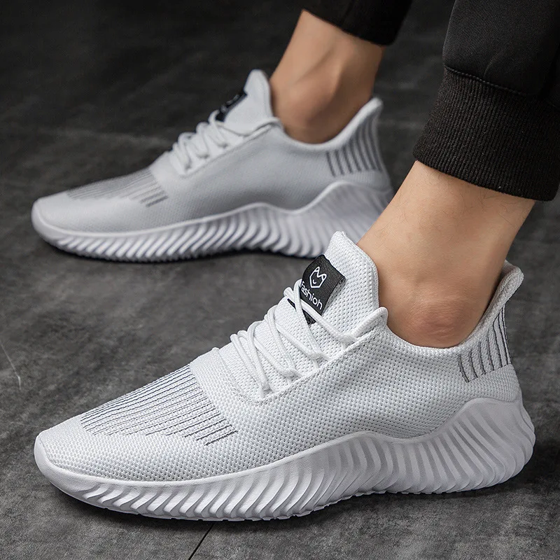 Men Sneaker Mesh Breathable Solid Color Lace Up Non Slip Vulcanized Shoes for Men Tenis Comfort Trendy Footwear Zapatos 2023