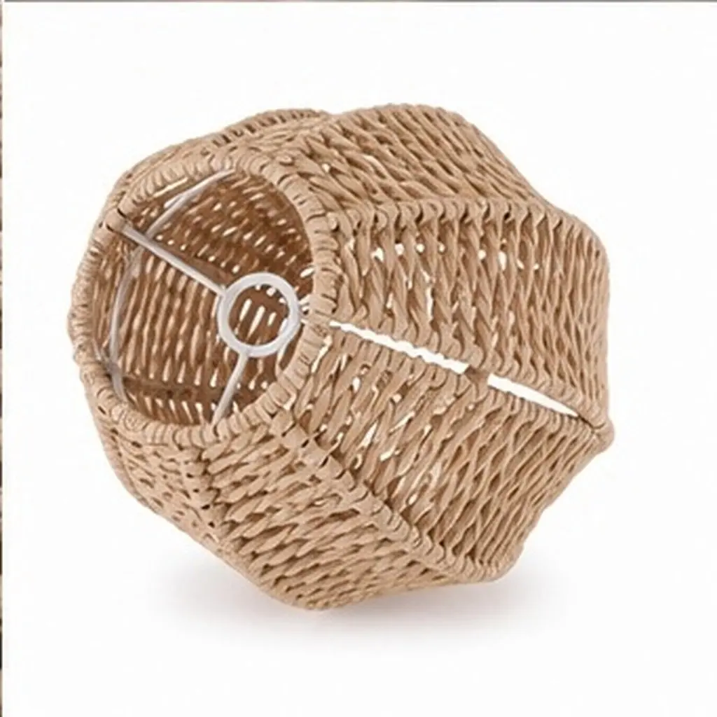 Large Vintage Pumpkin Woven Lampshade E27 Base Retro Ceiling Pendant Floor Lamp Shade Handwoven Rope Light Diffuser Cover