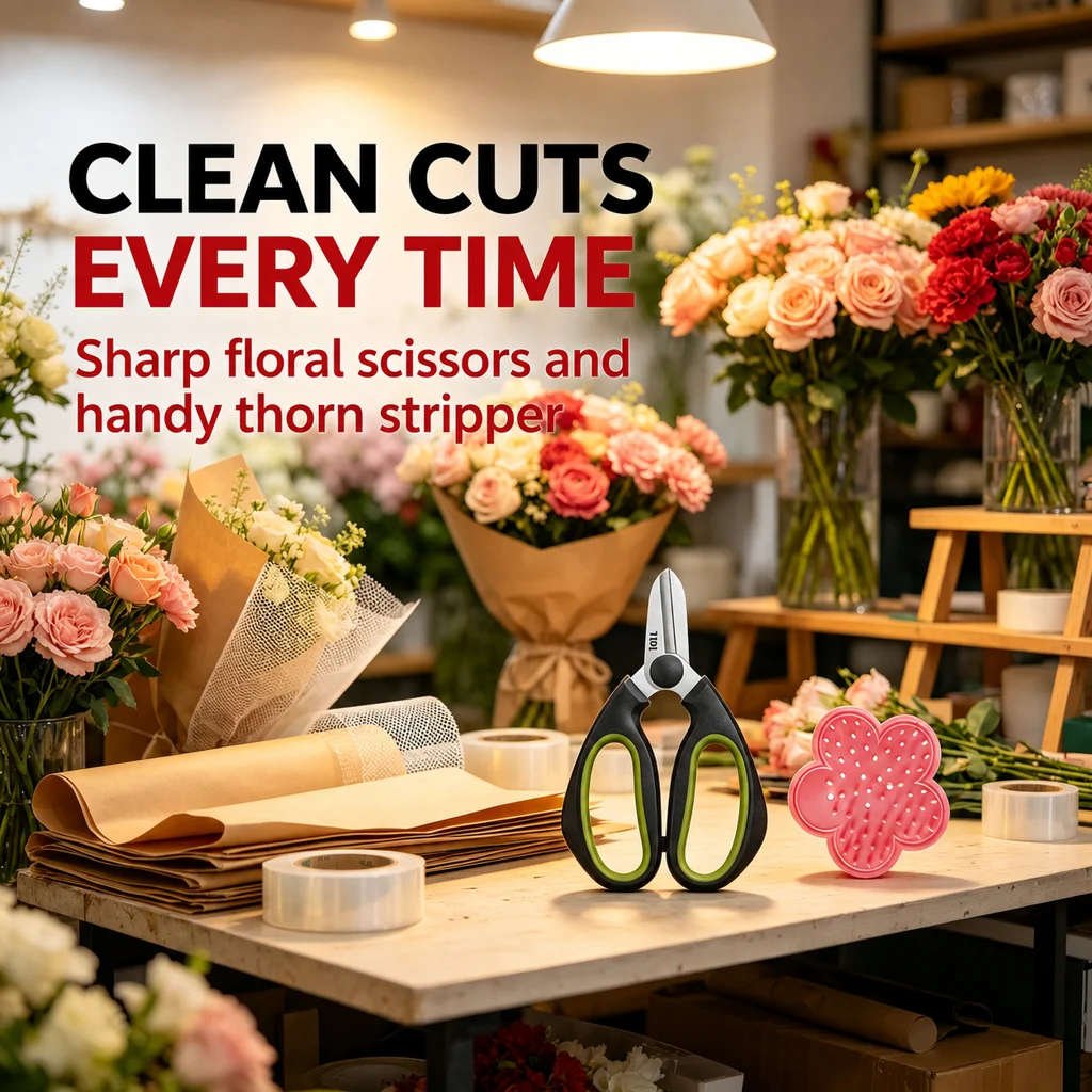 1/2Pcs,Floral Tools Set,Floral Pruning Scissors,Stem Thomn Strlpper,Arrangement & Gardening Tool For Pruning, Cutting Thorns