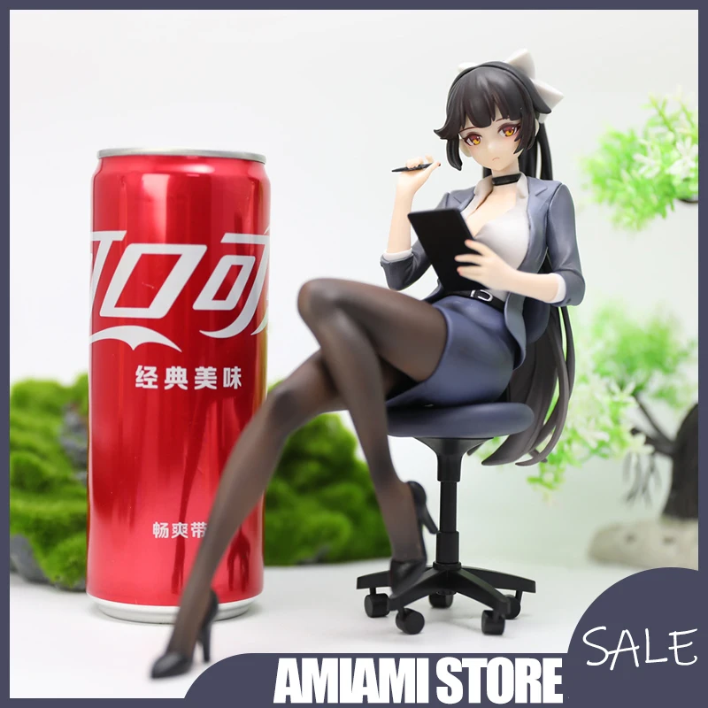 18 سنتيمتر سكرتيرة تاكاو أزور لين الشكل لطيف أنيمي فتاة نموذج رف الكتب عرض ديكور تحصيل المشهد الشكل تحصيل هدية