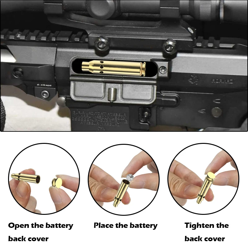 Taktyczny 9mm .223 45ACP 7.62 kalibru czerwona kropka laserowy celownik kalibracyjny mosiężny pocisk do strzelby karabinu snajperskiego Airsoft