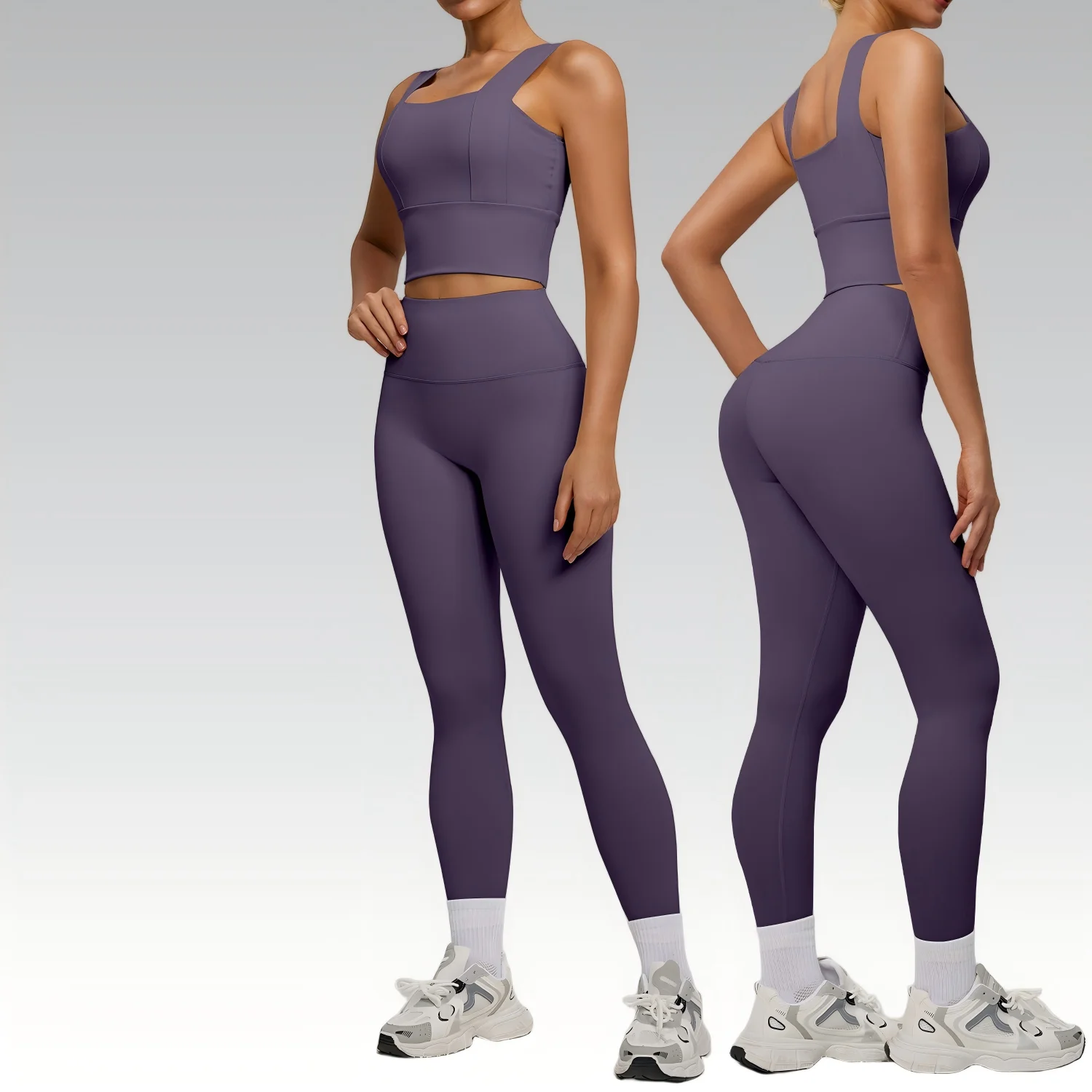 Einfarbiges Yoga-Set für Damen – Yoga Fitness Zumba Bewertung und Preis