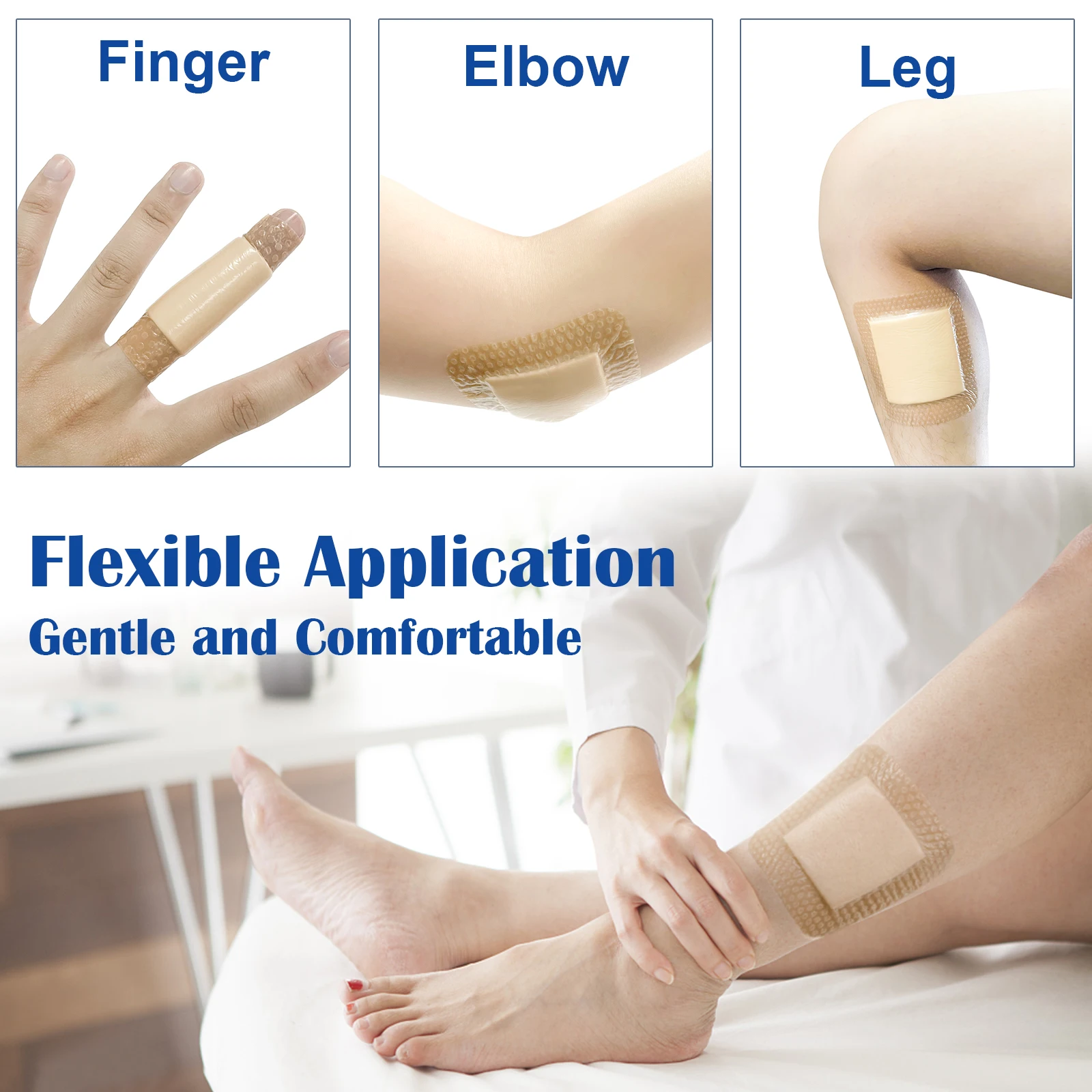 10pcs 3/4in Silicone Foam Dressing Waterproof and High Absorbency Wound Bandage,Silicone Foam Border Pad for Wound Care