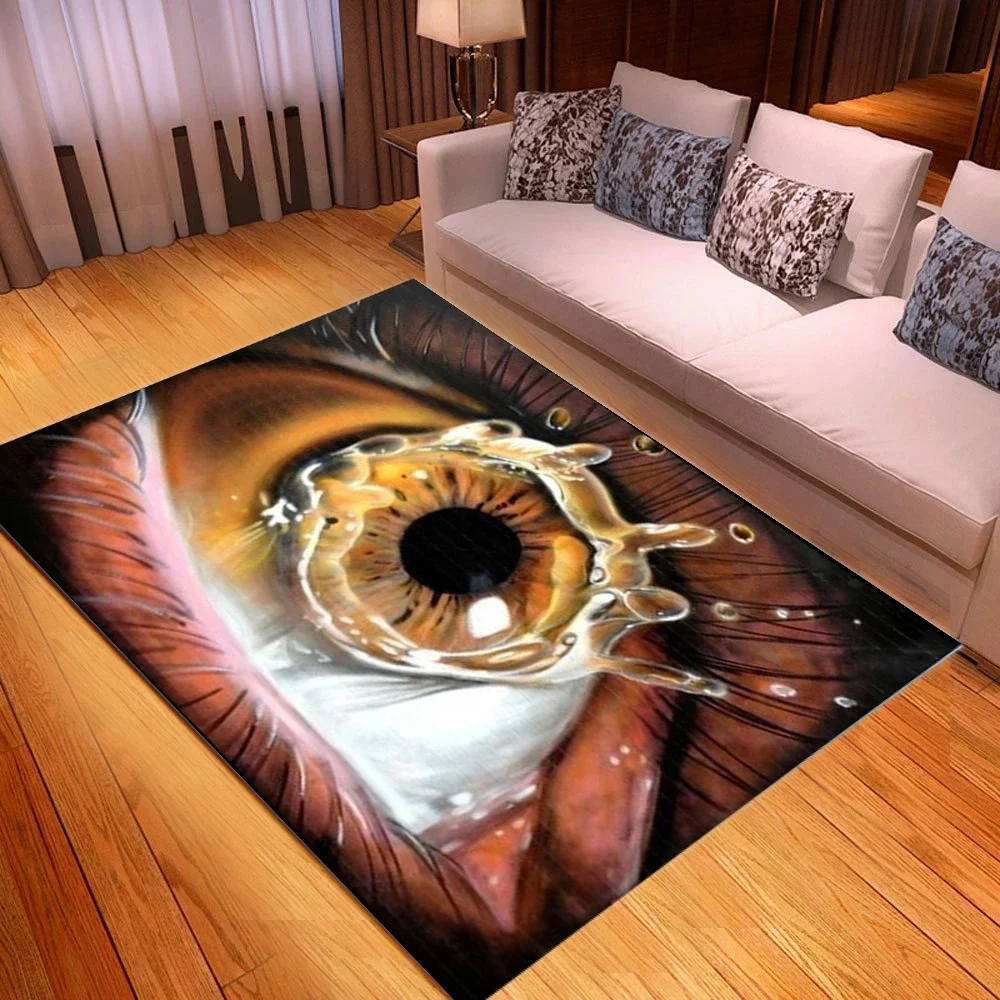 High Quality Soft Flannel 3D Magic Eye Carpet for Living Room Eye Pattern Print Indoor Area Rugs Home Floor Mat Sofa Carpets