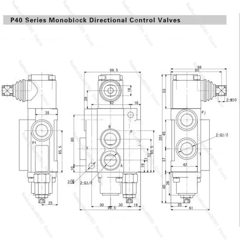 P40 Integral Reversing Valve, Directional Control Valve Diverter Speed Regulating Valve Hydraulic Reversing Valve 40L/min