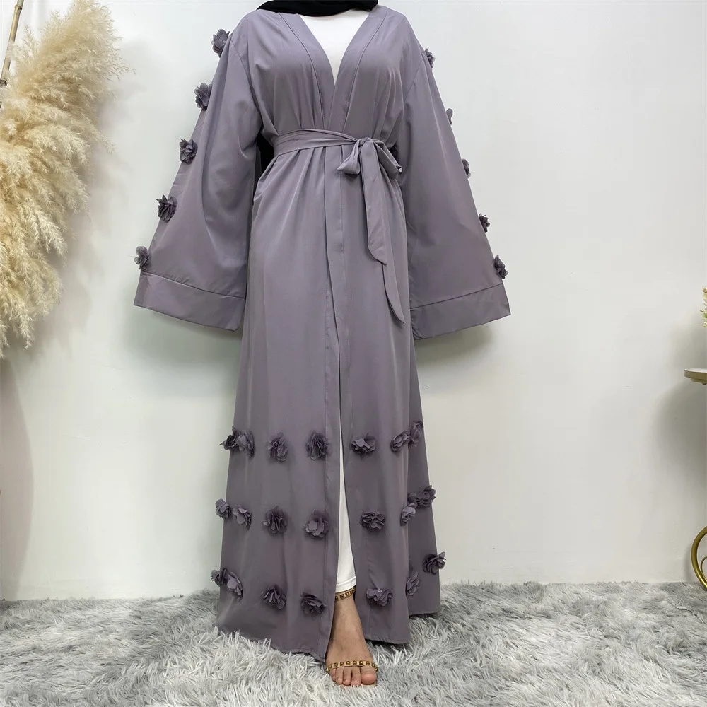 

Muslim Abayas for Women Dubai Turkey Flower Islamic Clothing Kimono Modest Arab Outwear Ramadan Eid Kaftan Hijab Dress Jalabiya