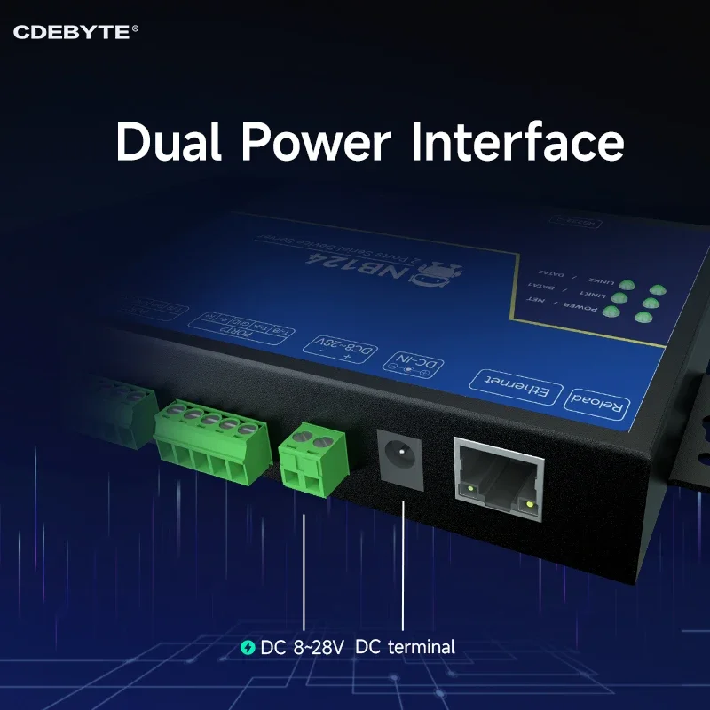 Imagem -05 - Cdebyte Rs485 Rs232 Rs422 para Servidor Serial Ethernet Canais Nb124s Tcp Udp Mqtt Http Modbus Gateway Tcp-rtu Verdog Dc828v