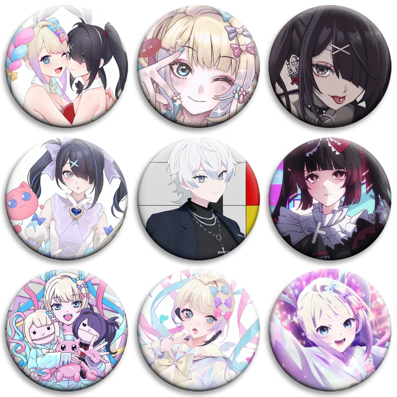 Anime Game Needy Girl Overdose Peripheral Creative Brooch Cartoon Pin Cute Character Badge for Denim Jacket Bag Coat Accessories