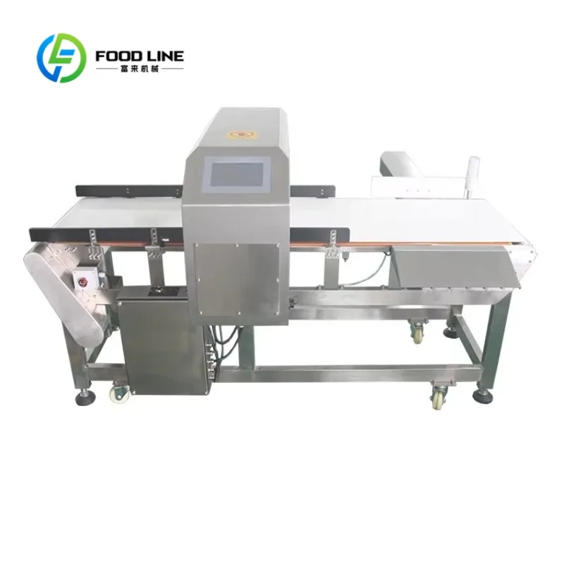 Customized Conveyor Food Metal Detector Touch Screen Operation High Efficiency for Milk Cheese Processing Line Safety Inspection