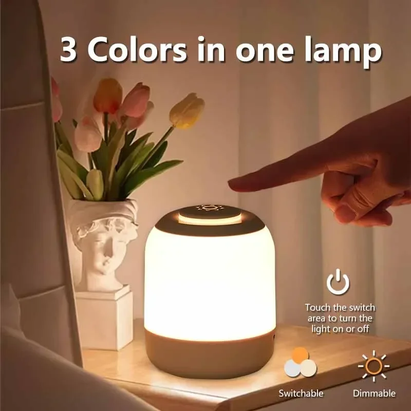 

Rechargeable Touch Table Lamp LED Night Light 3 Modes Dimming Desk Lamp Kids Gift Portable Bedroom Bedside Eye Protection Lamp