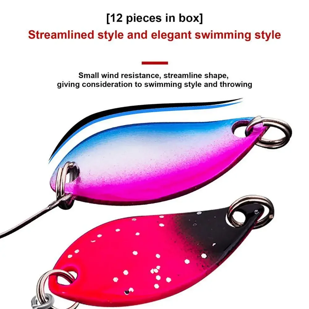 12 قطعة ملعقة الصيد السحر الصغيرة الصيد تهزهز ملعقة إغراء سبينر الطعوم ل سمك السلمون المرقط باس جثم الصيد الزنك/سبائك معدنية 2.5 جرام 3.5 جرام 5 جرام