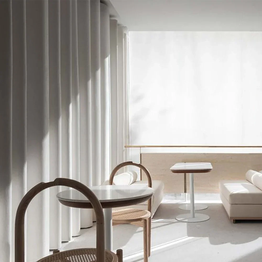 Curtains for Living Room Milky White Pure Rice White Cream French Silk Velvet Fitting Room Ins Wind Bedroom Living Room Curtains