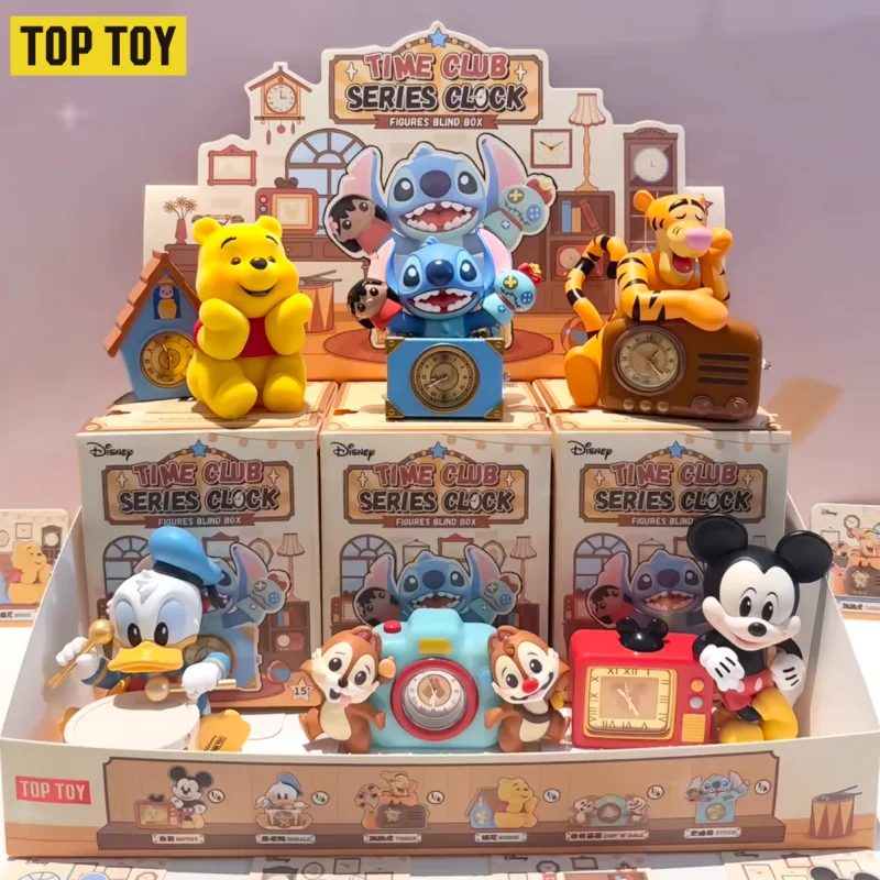 Genuine Toptoy Stitch Time Club Series Clock Model Blind Box Decorative Creative Gift Cute Doll Collectible Desktop Ornaments
