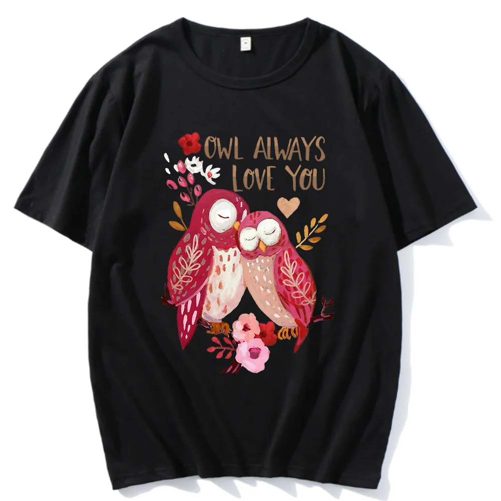 owl valentines day t shirt y2k men women clothes Minimalist Male Female Neutral Casual Original ropa de mujer graphic kawaii top