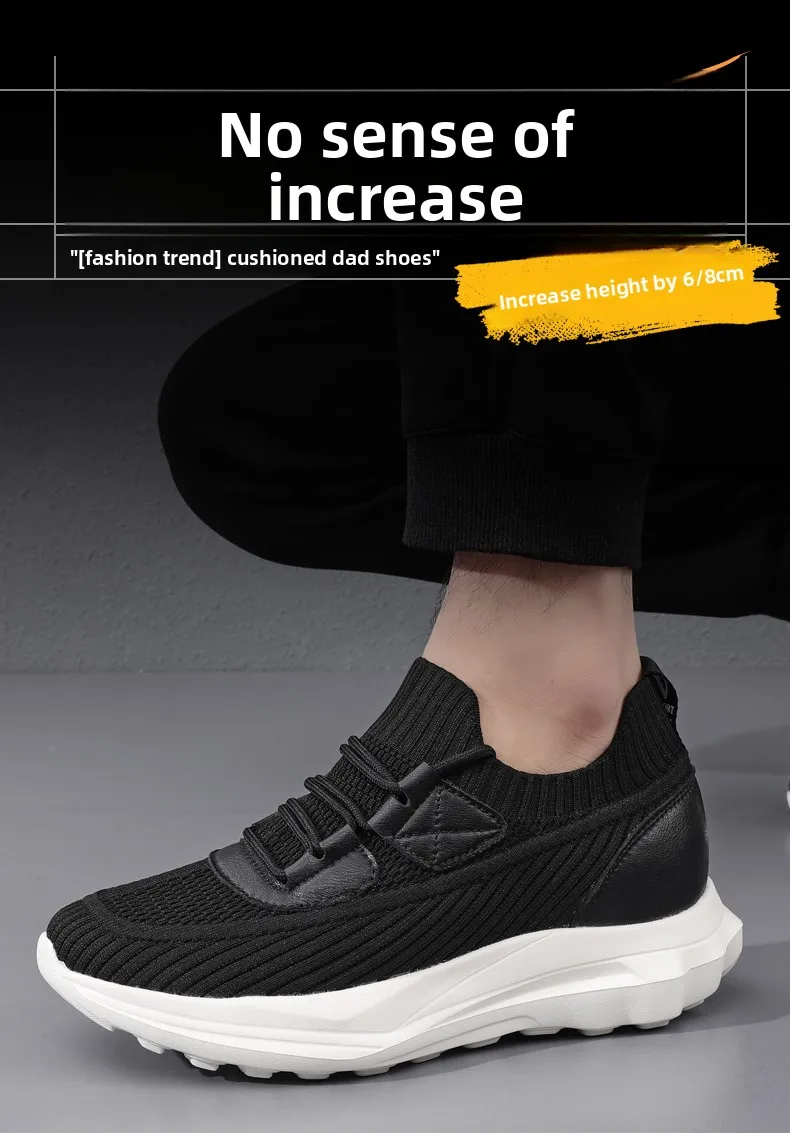 Herren-Sneaker mit Erhöhung, Freizeitschuhe mit 8 cm Höhengewinn, atmungsaktive 6 cm Erhöhungsschuhe für den Sommer – Detail 1