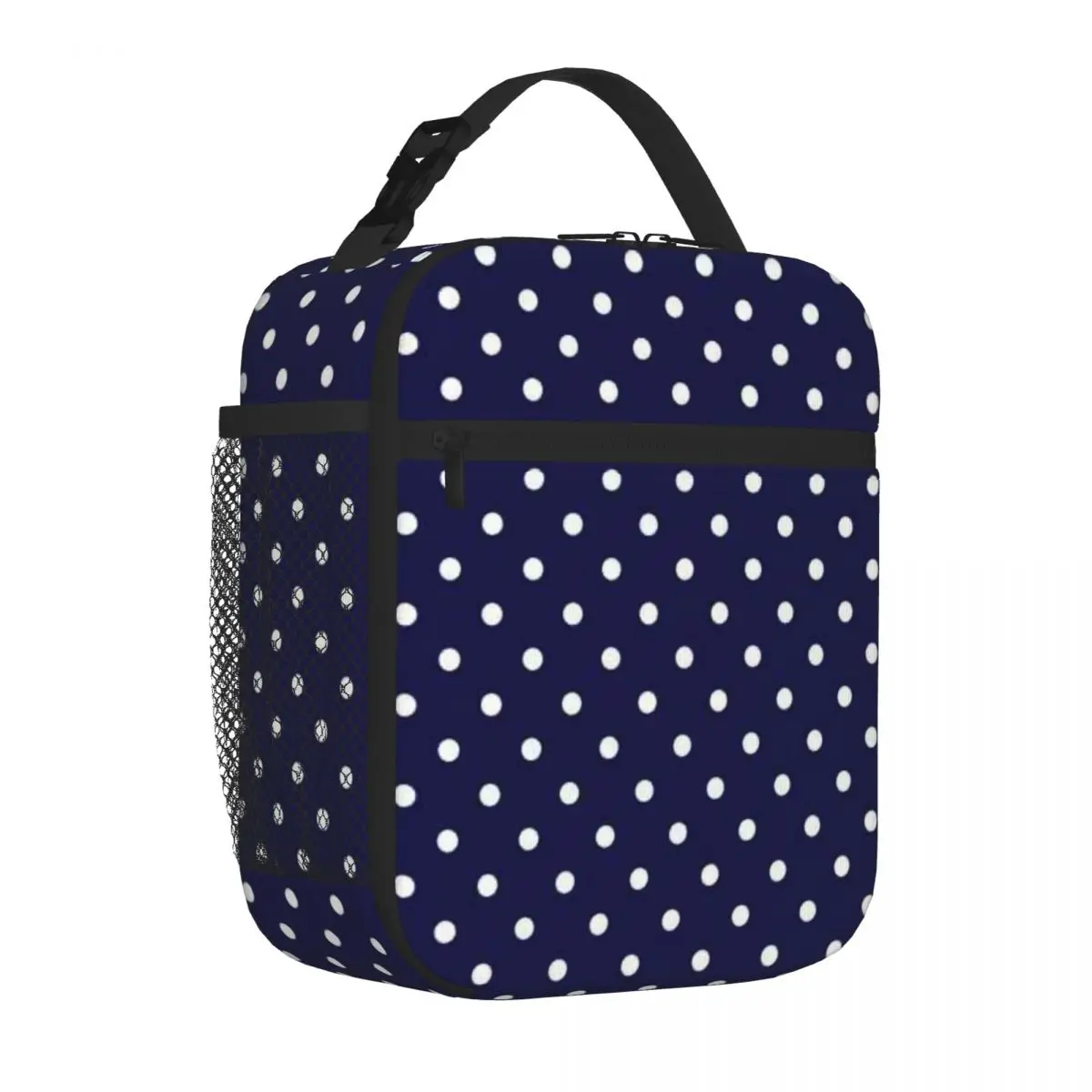 Bestselling Navy Polka Dot Light Luxury Leakproof Lunch Bag Office Picnic Break Portable Lunch Bag