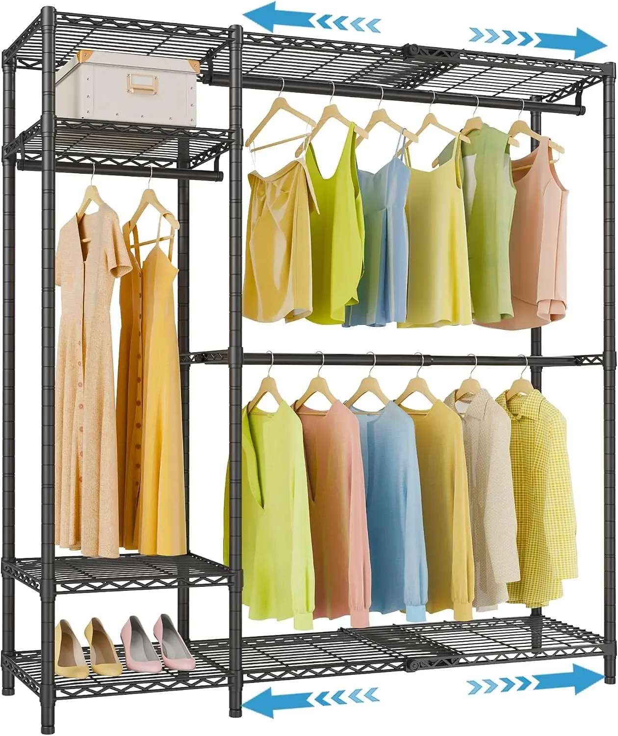 Expandable Metal Heavy Duty Clothes Storage Rack Adjustable 3'3
