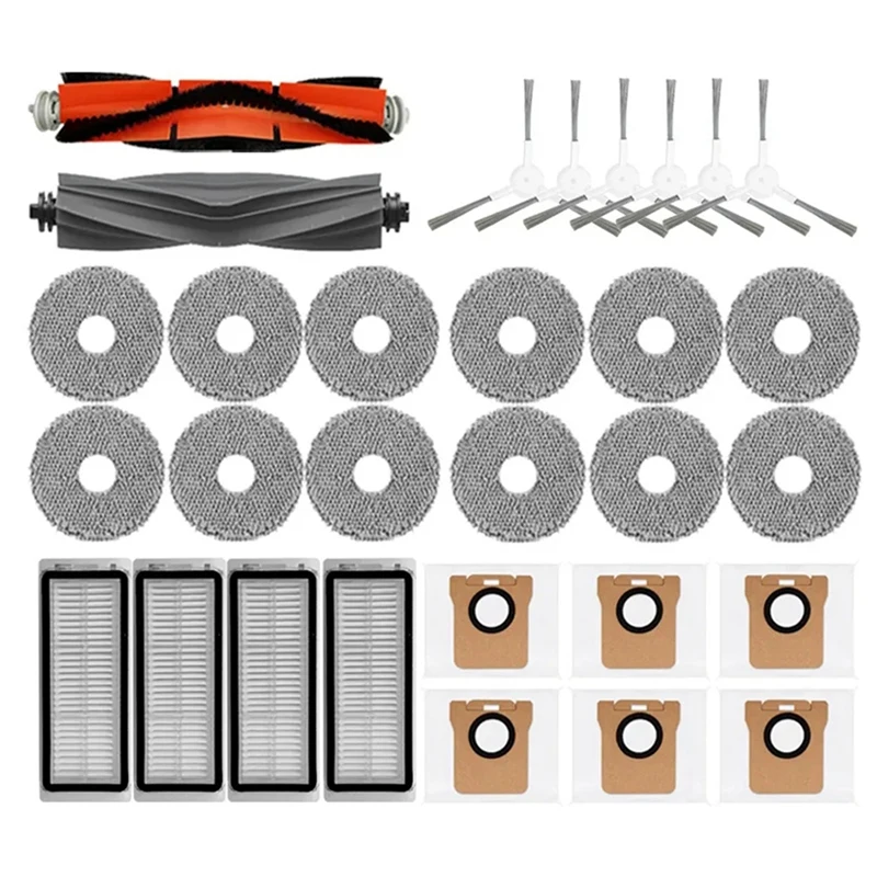 قطع غيار روبوت المكنسة الكهربائية ، فرشاة جانبية رئيسية ، فلتر Hepa ، ممسحة ، كيس غبار ، Dreame Bot L20 Ultra ، X20 Pro
