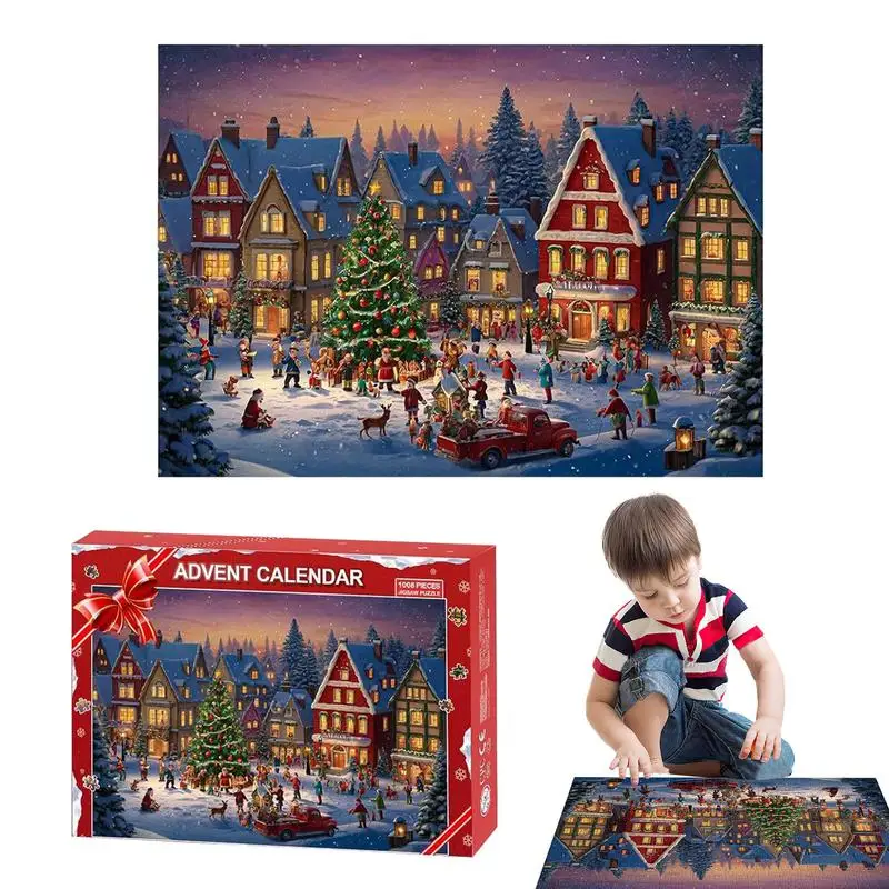 

24 Days Countdown Calendar Puzzle Countdown Calendar Family Game Puzzle 1008 Pieces Christmas 24 Days Countdown Christmas