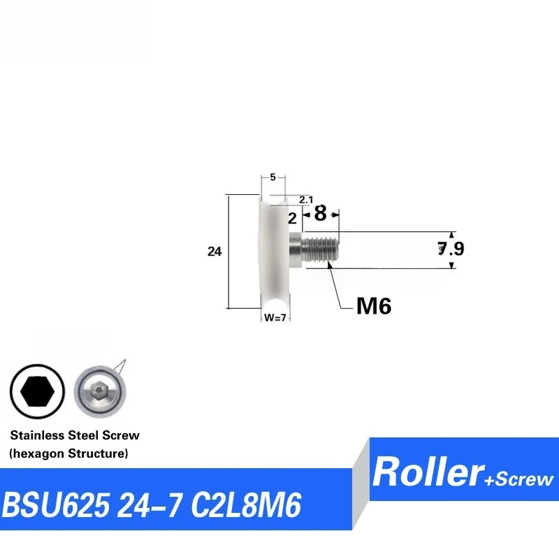 Pulegge con cuscinetto scanalato a forma di U multi-specifica con/senza viti