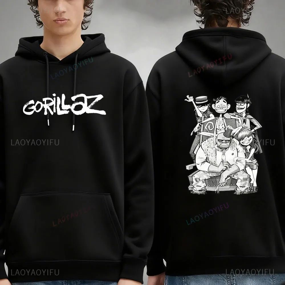عضو فريق الغوريلاز الموسيقي في أريكة هوديي هوديي الرجال الشارع الشهير Harajuku ملابس للجنسين البلوز جديد في هوديس وبلوزات #2