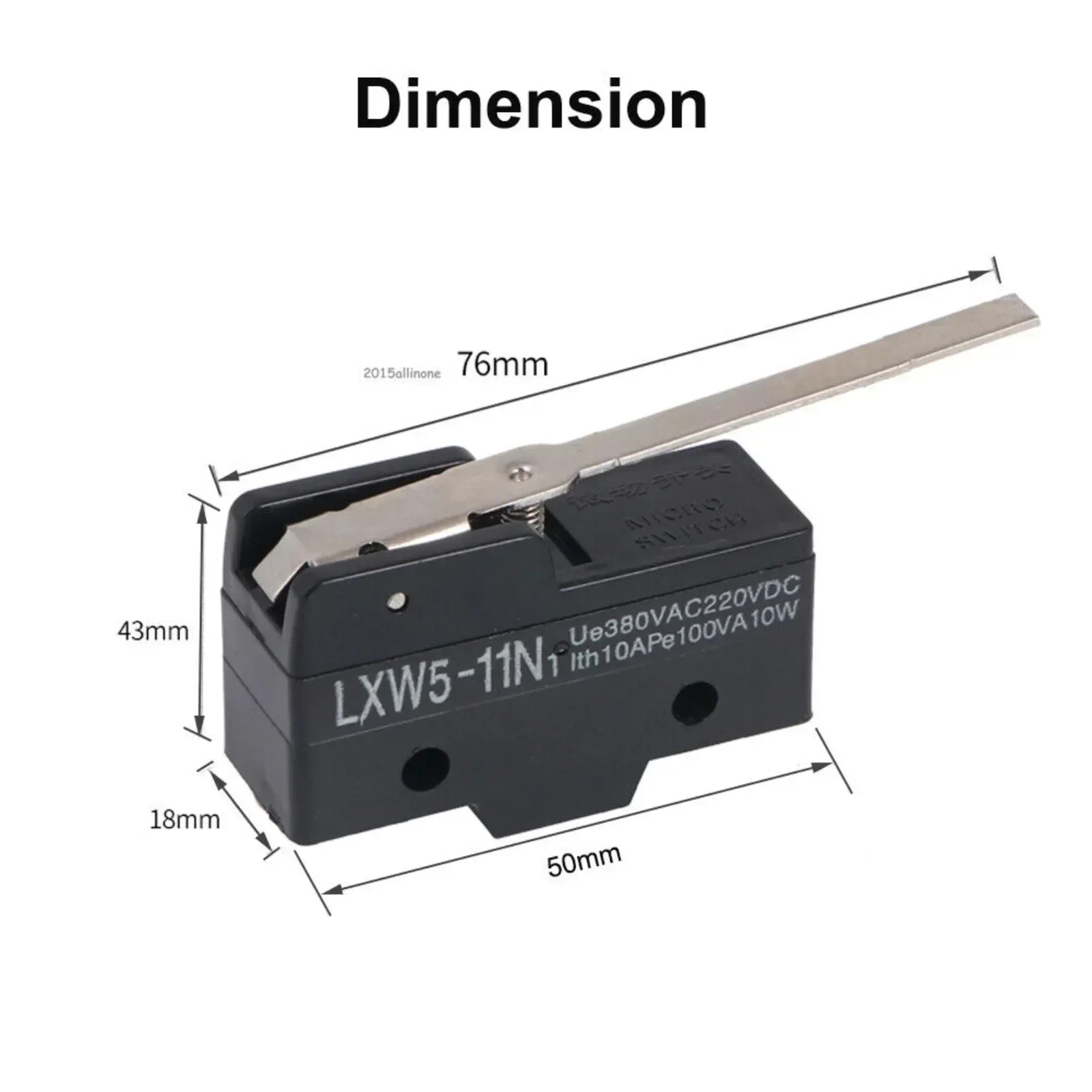 DIYmall LXW5-11N1 Micro Limit Switch 1NO + 1NC Long Hinge Lever Arm SPDT