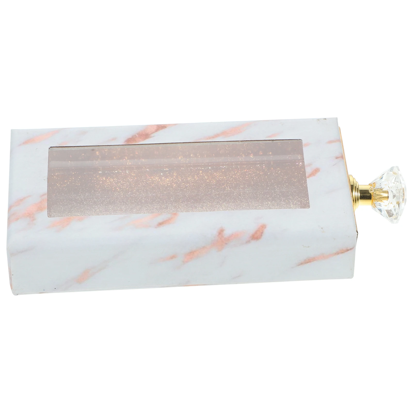 

Diamond Handle Fake Eyelash Storage Drawer Box Lightweight Portable Rectangle Fake Lash Organizer Clear Window Travel Case