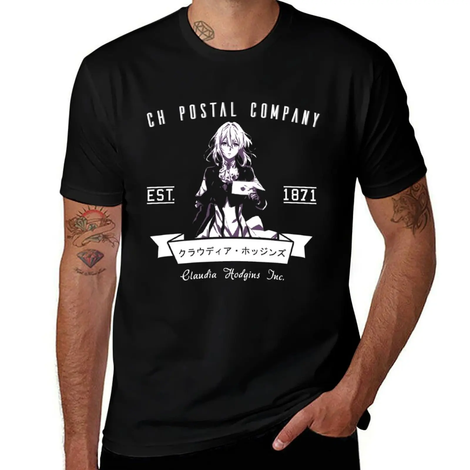 Violet Evergarden - CH Postal Company Anime Shirt 6 T-Shirt Vintage Style Printed Top T-Shirt