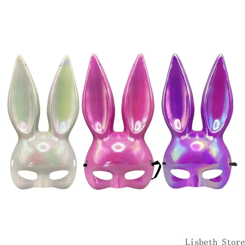 

124A Полумаска кроликов Маска пасхальных кроликов Маска кролика Маска с кроличьими ушками Косплей Костюм на Хэллоуин Аксессуар