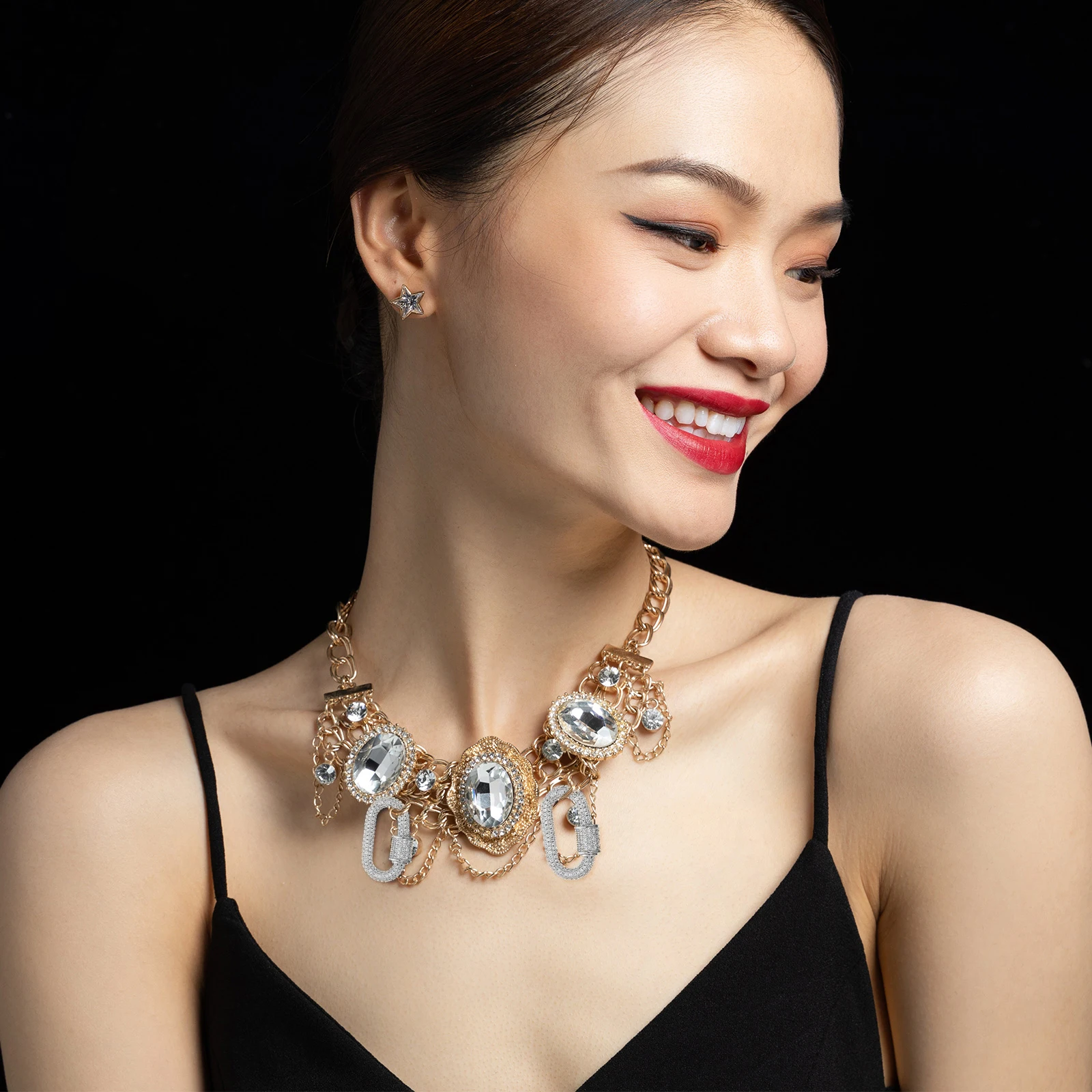 

Necklace Clasp DIY Jewelry Connector Small Durable Toggle Chain Closing Lock Enhancer Carabiner Pendant Accessory