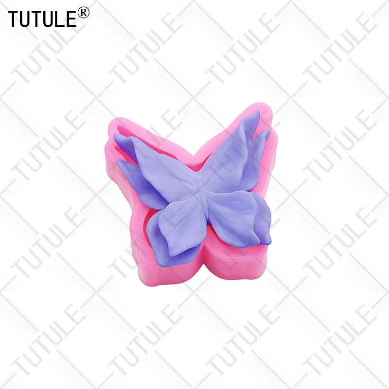 3D Flower butterfly Scented Candle Silicone Mold Drop Glue Decorative Epoxy Resin Mold DIY butterfly Chocolate Silicon Cake Mold