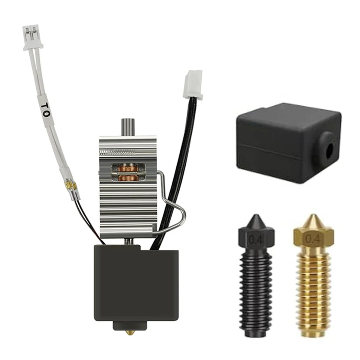 Hotend for Kobra 3,Hot End Kit Print Head Heat Sink Block with Extra Silicone Cover 0.4MM Hardened Steel Brass Nozzle