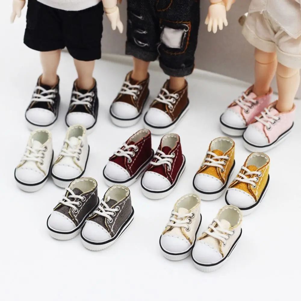 Canvas Shoes 1/12 BJD Dolls Pure Color Casual Wear Shoes for 1/11 OB11 Dolls Fashion Sports Sneakers Dolls Clothes Accessories