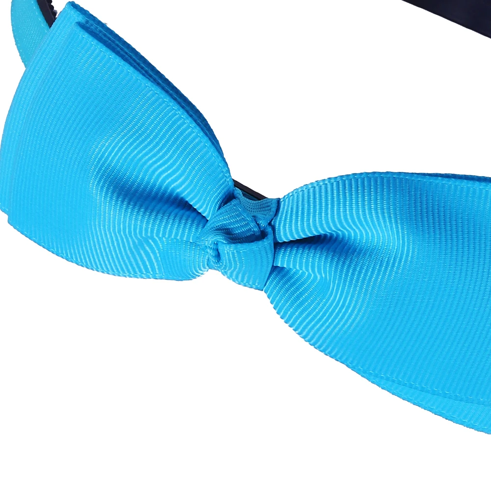 Vintage Butterfly Headband Blue Cloth Girls Cute Bow Headwear Solid Color Hair Accessories for Women Dropshipping