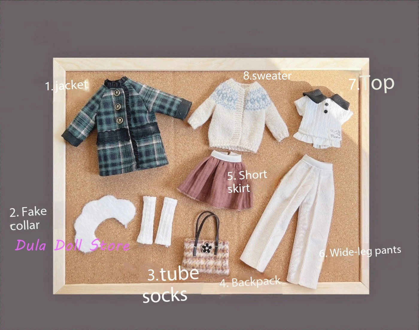 Dula ตุ๊กตาเสื้อผ้าชุดเสื้อแจ็คเก็ตลายสก๊อตกระโปรงสั้นเสื้อกันหนาวกางเกงชุด Blythe Qbaby ob24 ob22 Azone JerryB 1/6 ตุ๊กตา Bjd