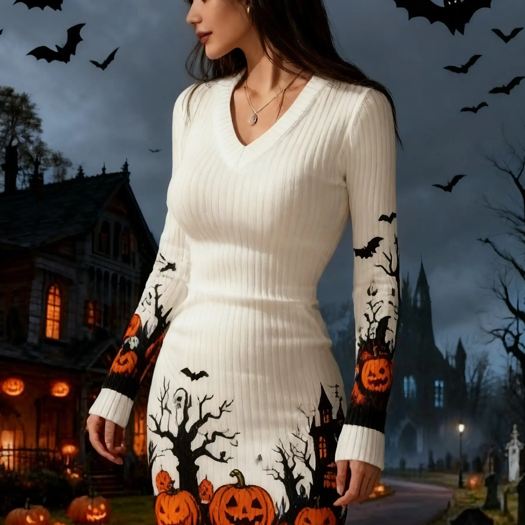 Abito maglione autunno inverno Hallowen Maglioni moda vestono Trendy y2k Morbido streetwear Abiti larghi vestido femininos