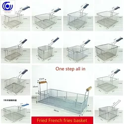 28 options Stainless steel fryer screen French fries frame square filter net encrypt colander shaped Frying basket fryers meshed