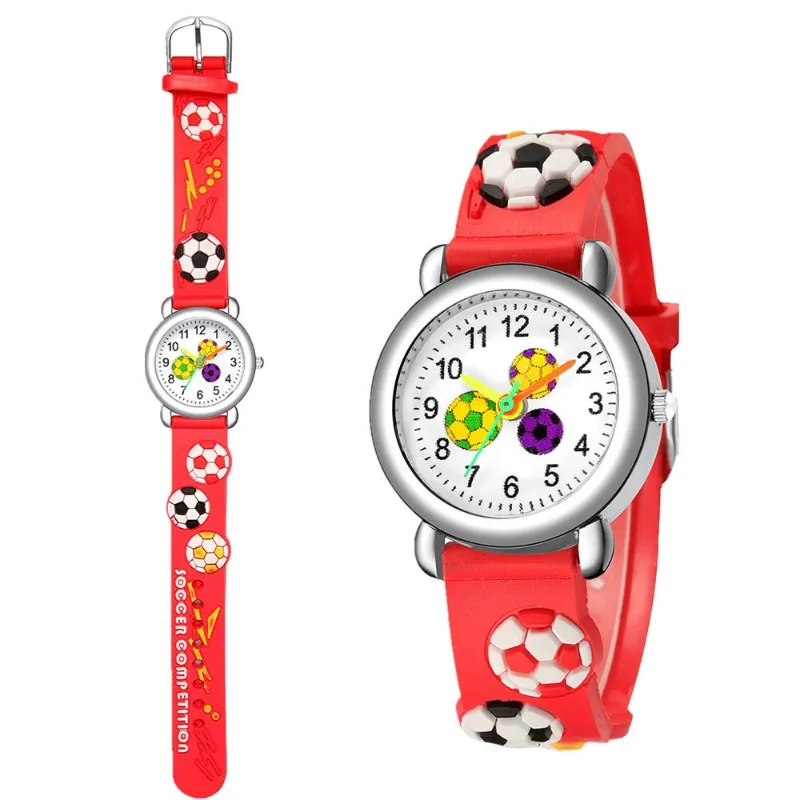 Cute Kids Watches Boys Watches Child Sport Wristwatches Children Football Cartoon Pattern Quartz Clock Gift for Girls Relogio