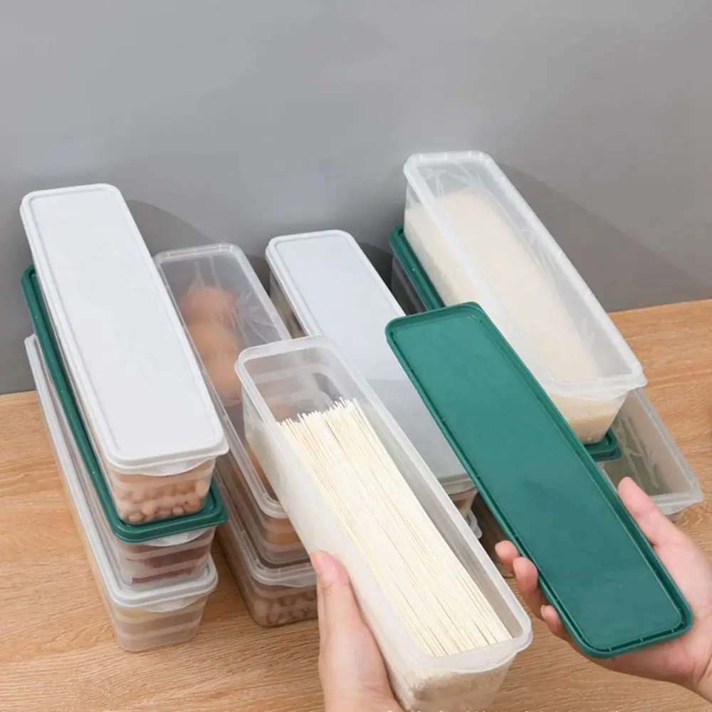 Plastic Noodles Storage Box Large Capacity Rectangular Pasta Box with Cover Fresh-keeping Food Storage Container Home