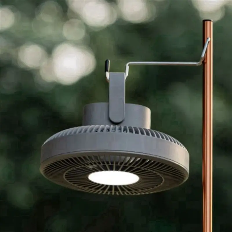 Retail Remote Control Fan With LED Lamp Remote Control Rechargeable USB Power Bank Ceiling Fan 3 Gear Wall Ventilador Gray