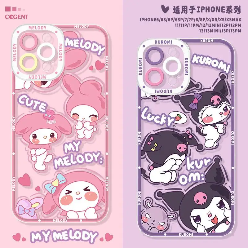 Sanrio Kuromi Cinnamoroll Case For Iphone 15 Pro Max 11 14 13 12 X XS XR 7 8 Plus Cover Couqe Transparent