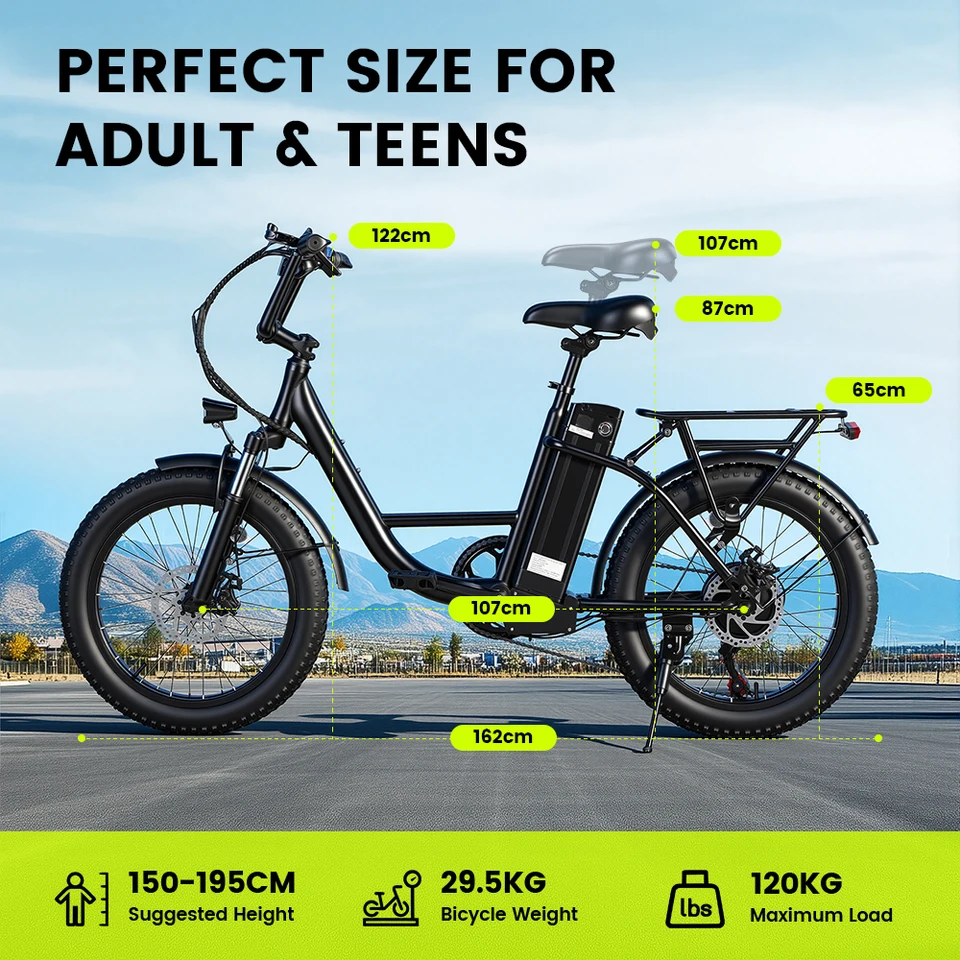 500W Foldable Electric Bicycle City Electric Bike with Lithium Battery 20Inch Fat Tires image 4